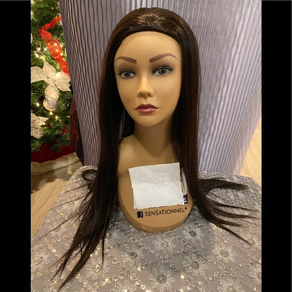 Dark brown straight wig